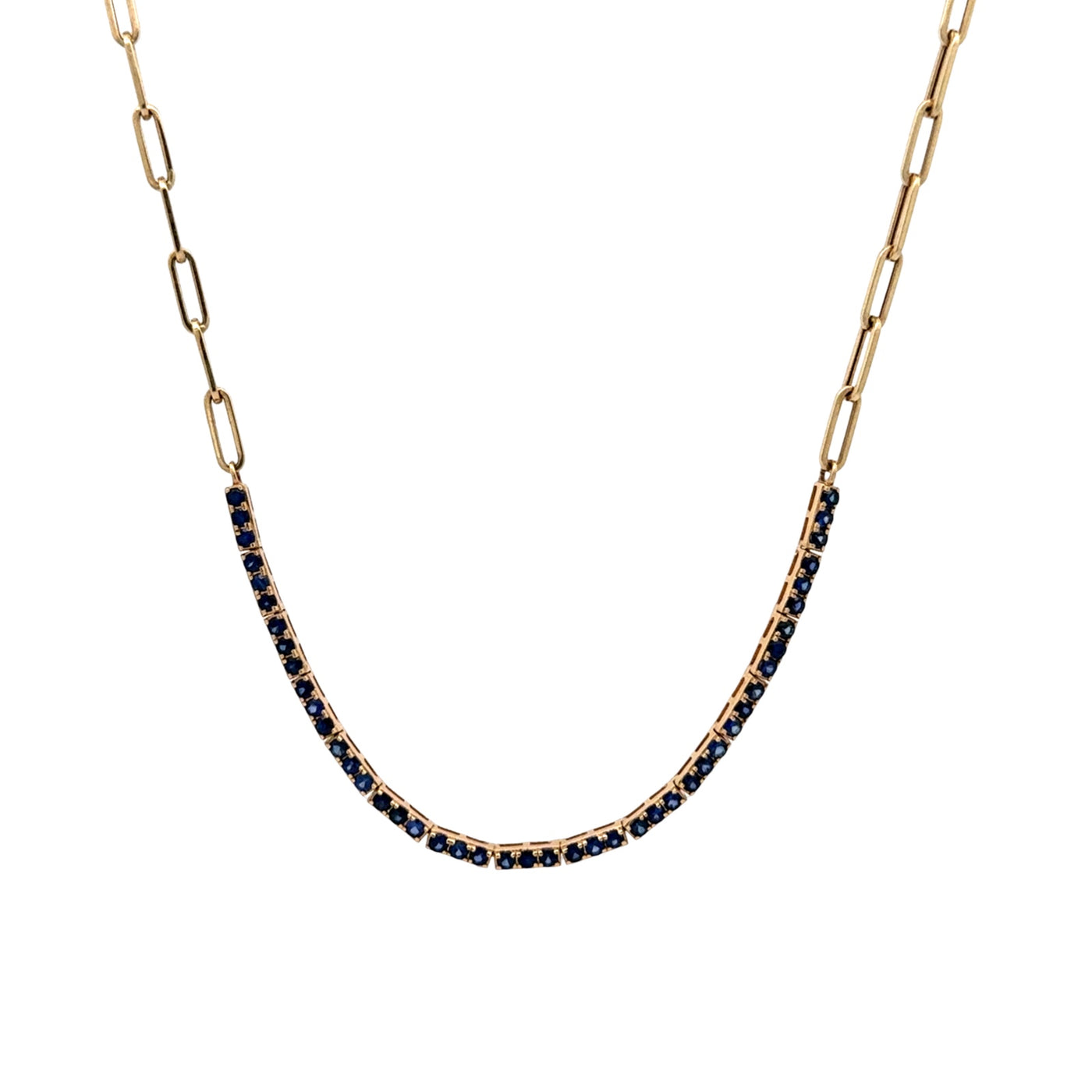 Blue Sapphire Half and Half Necklace