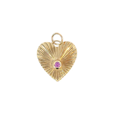 Fluted Pink Sapphire Bezel Heart