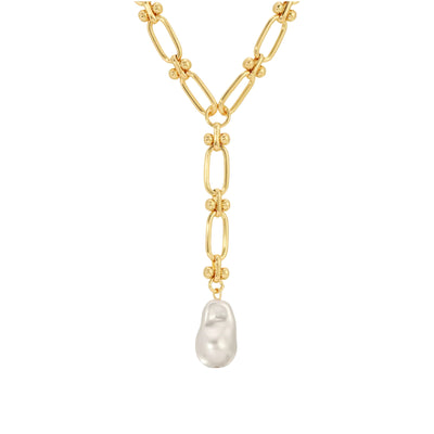 Chloe Maxi Pearl Lariat Necklace