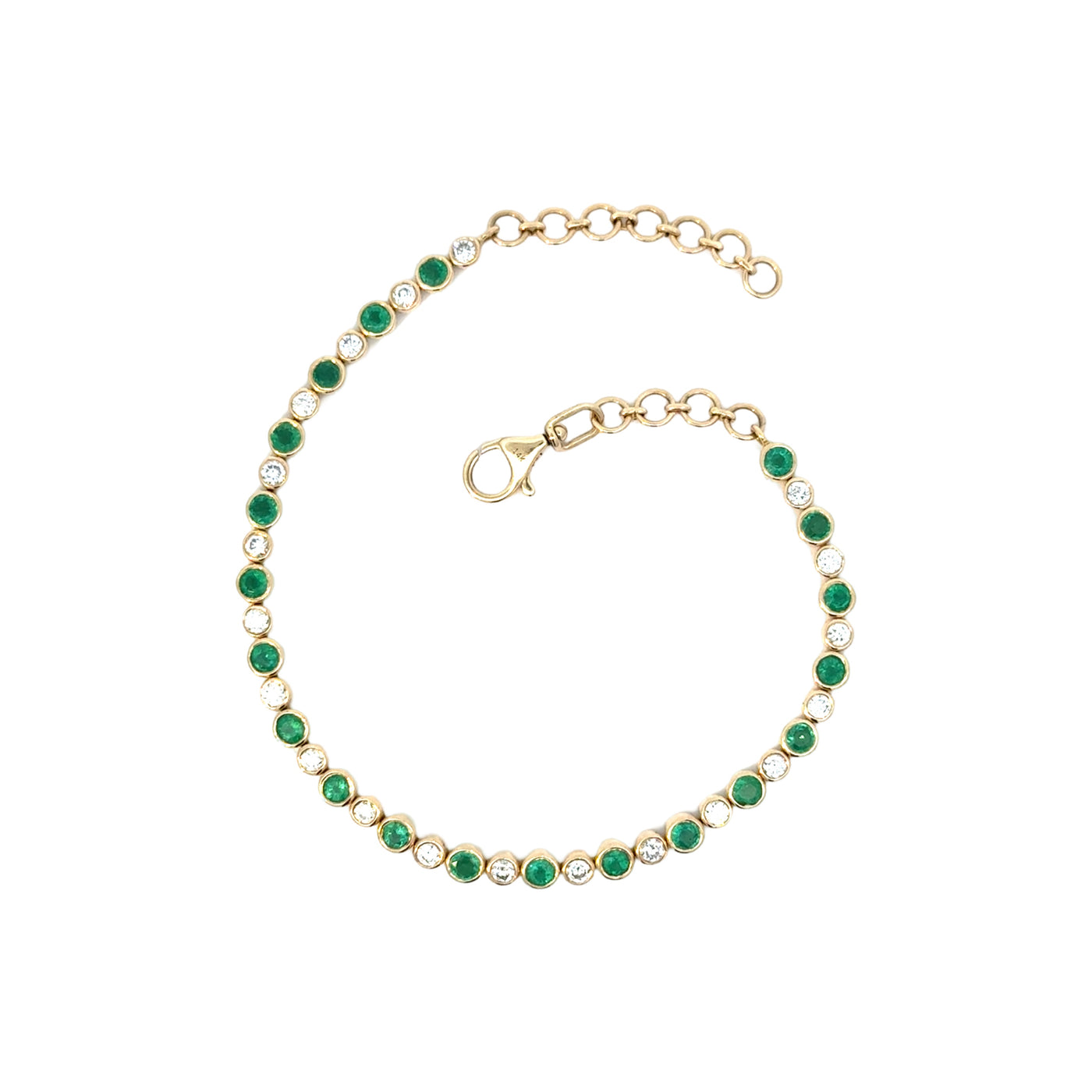 Emerald & Diamond Tennis Bracelet