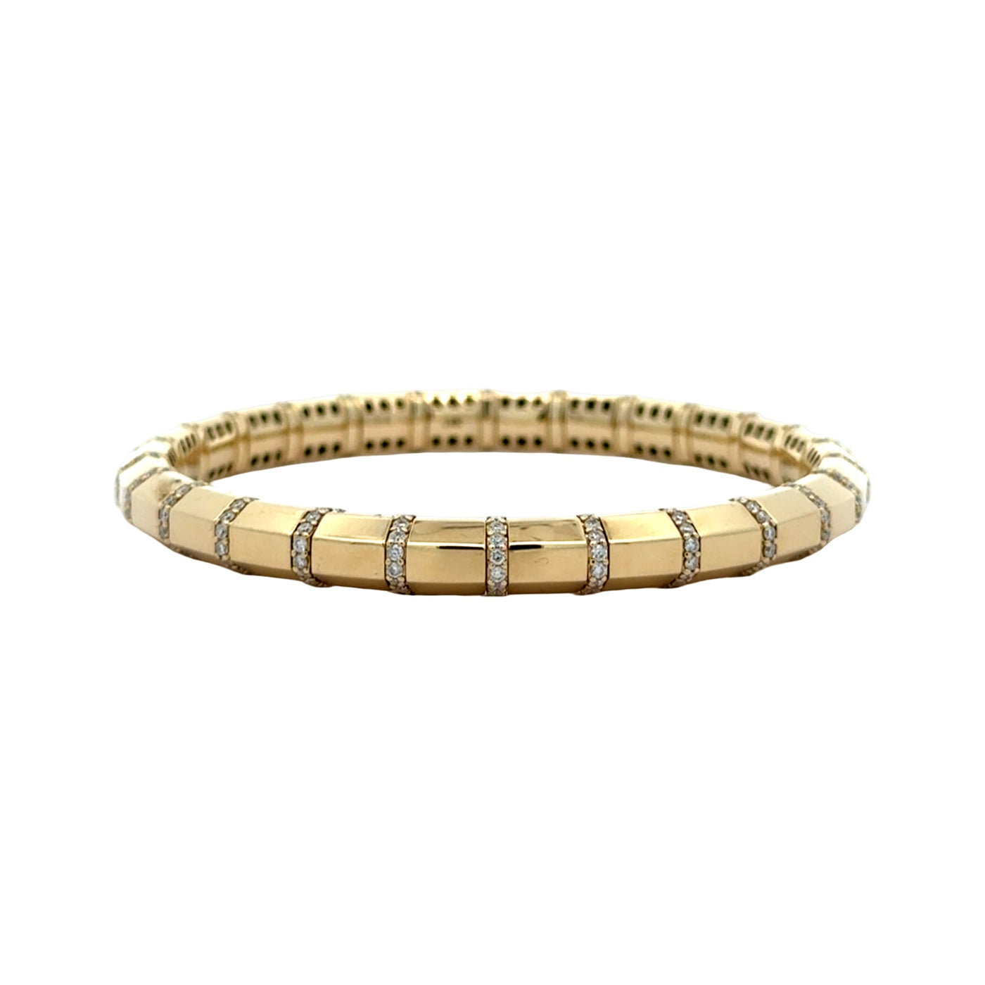 Gold & Diamond Segment Stretch Bracelet