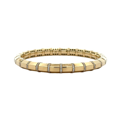 Gold & Diamond Segment Stretch Bracelet