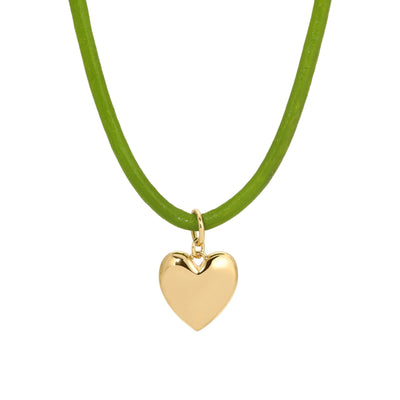 Casey Small Heart Necklace - Green