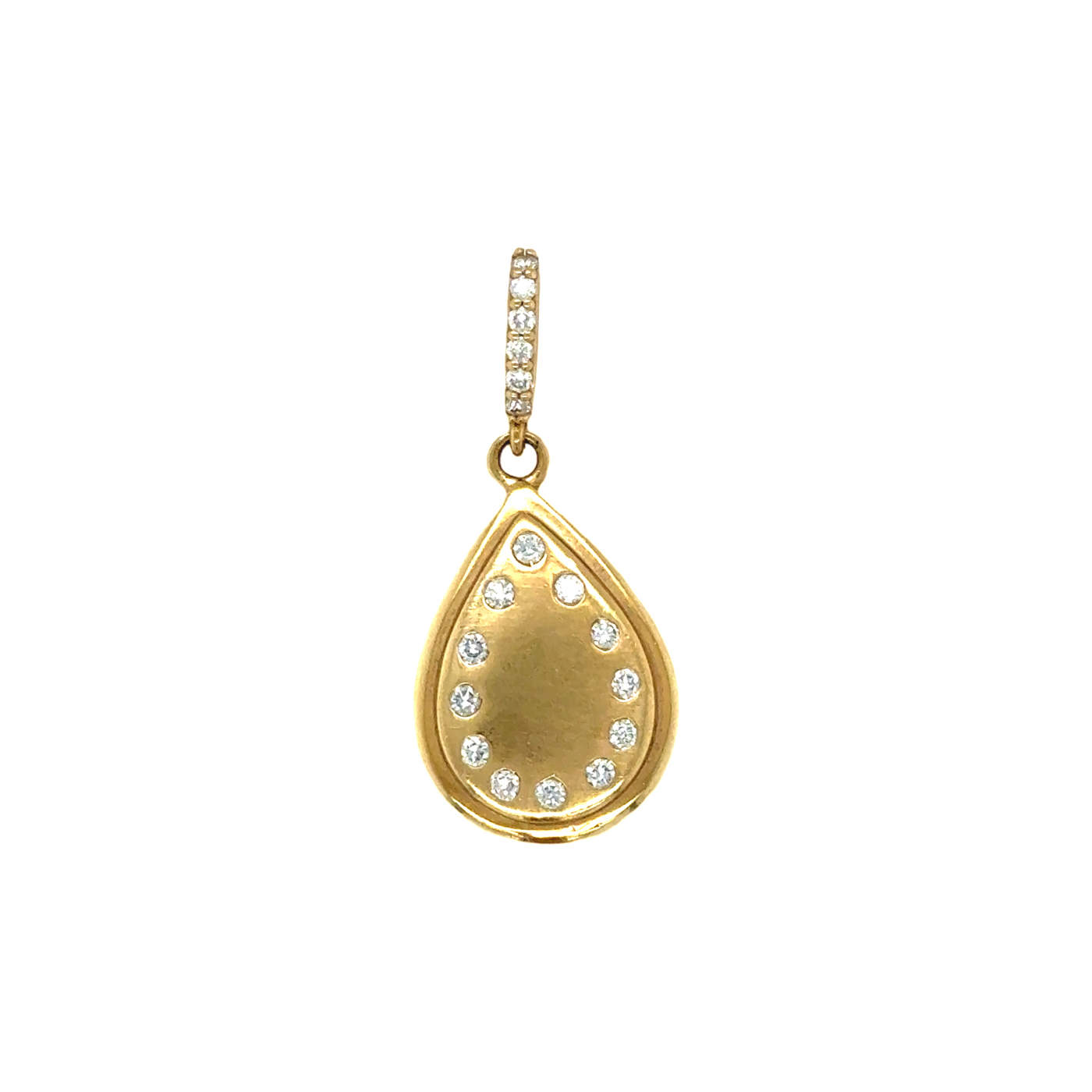 Twelve Diamond Pear Pendant with Diamond Bale