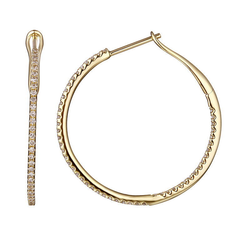 Diamond Pave Hoops/27mm Inside Out