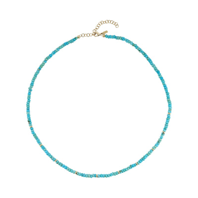 Turquoise Birthstone Bead Necklace