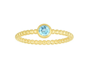 Blue Topaz Beaded Ring