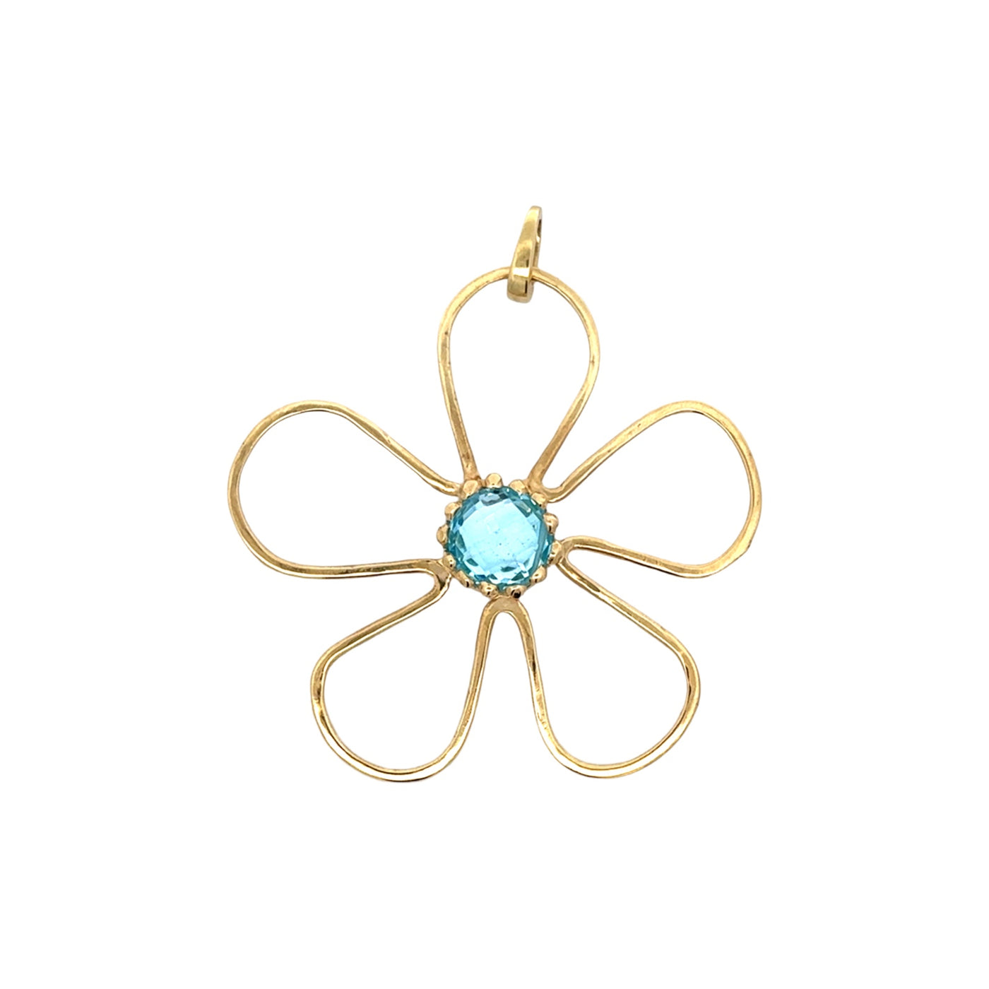 Sunflower Pendant/ Blue Topaz