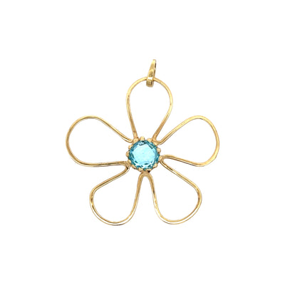 Sunflower Pendant/ Blue Topaz