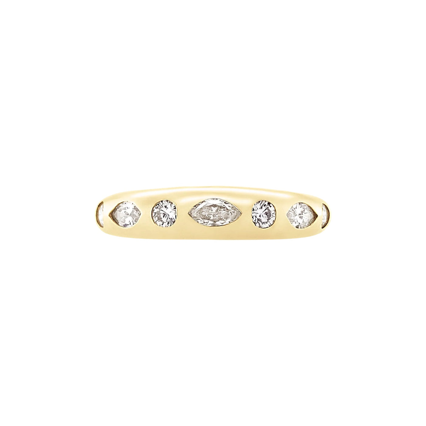 Round & Marquise Diamond Skinny Nomad Ring