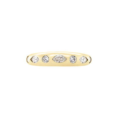 Round & Marquise Diamond Skinny Nomad Ring