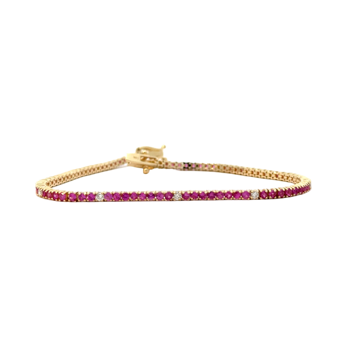 Pink Sapphire & Diamond Tennis Bracelet