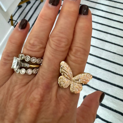 Pave Jumbo Diamond Butterfly Ring
