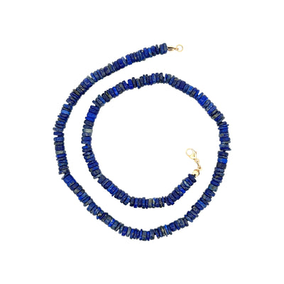 Sliced Lapis Bead Necklace