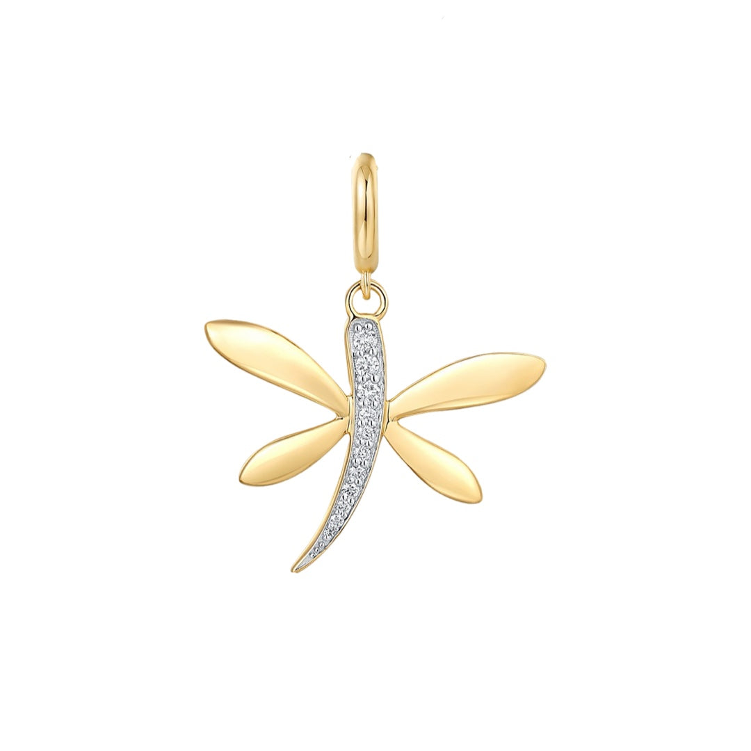 Diamond Dragonfly Charm