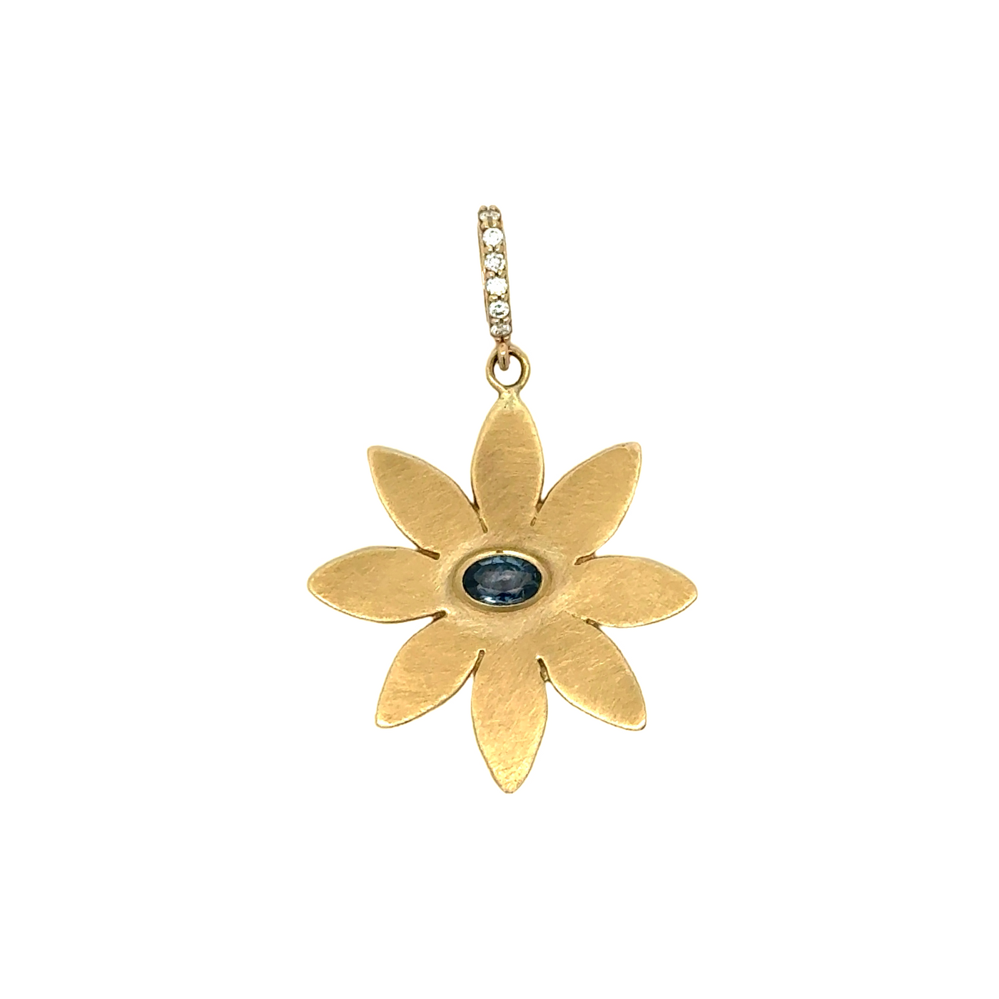 Sunburst Charm with Blue Sapphire