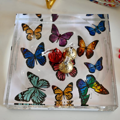 Butterfly Lucite Candy Dish