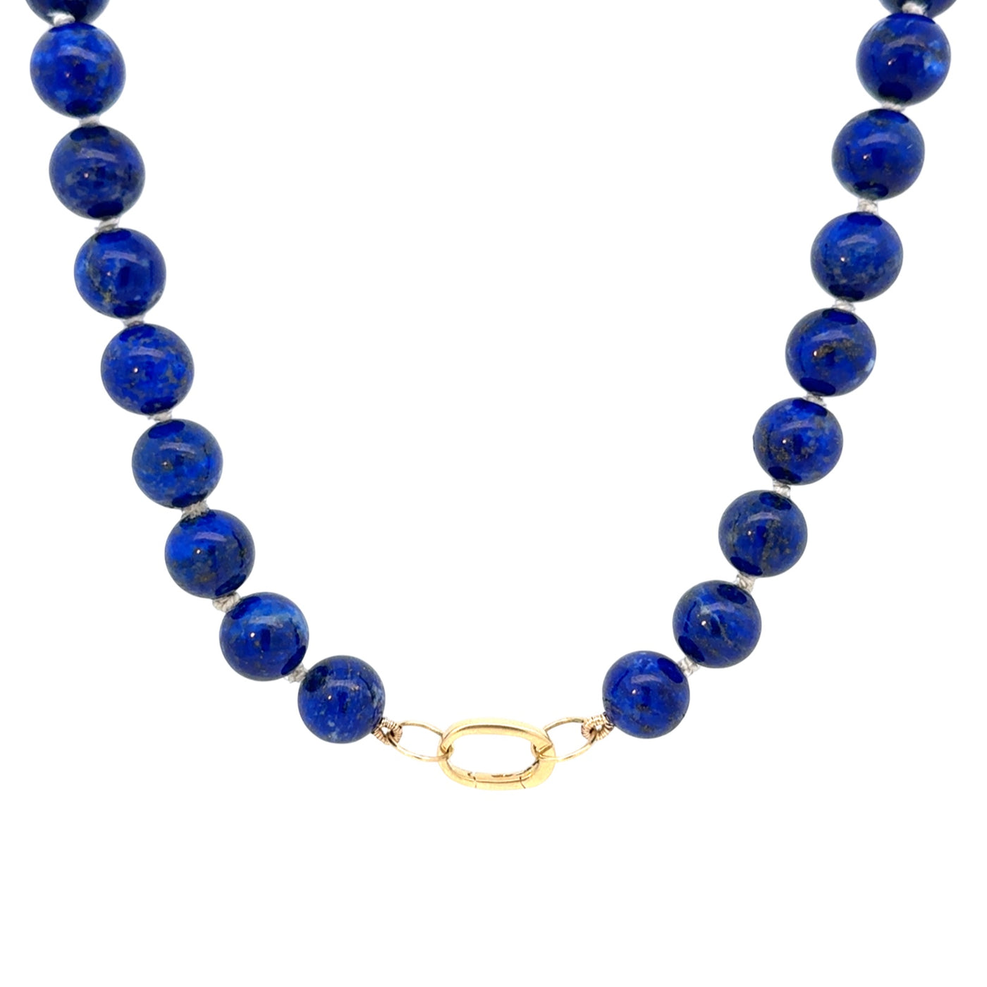 Round Lapis Bead Necklace