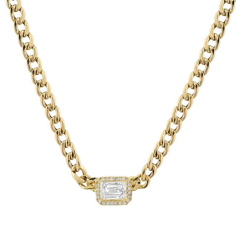 Cuban Chain Diamond Pendant Necklace