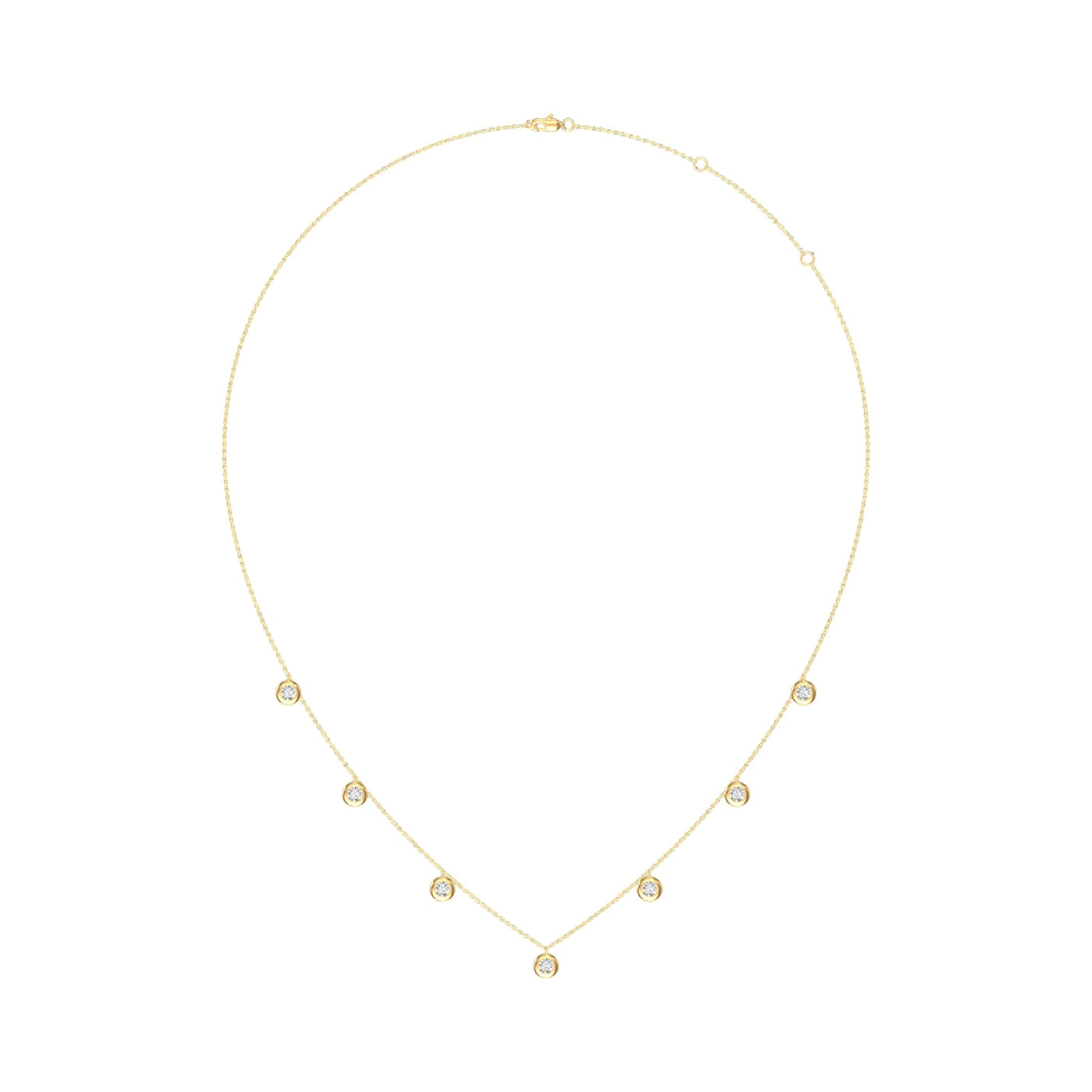 Large Diamond Confetti Bezel Necklace