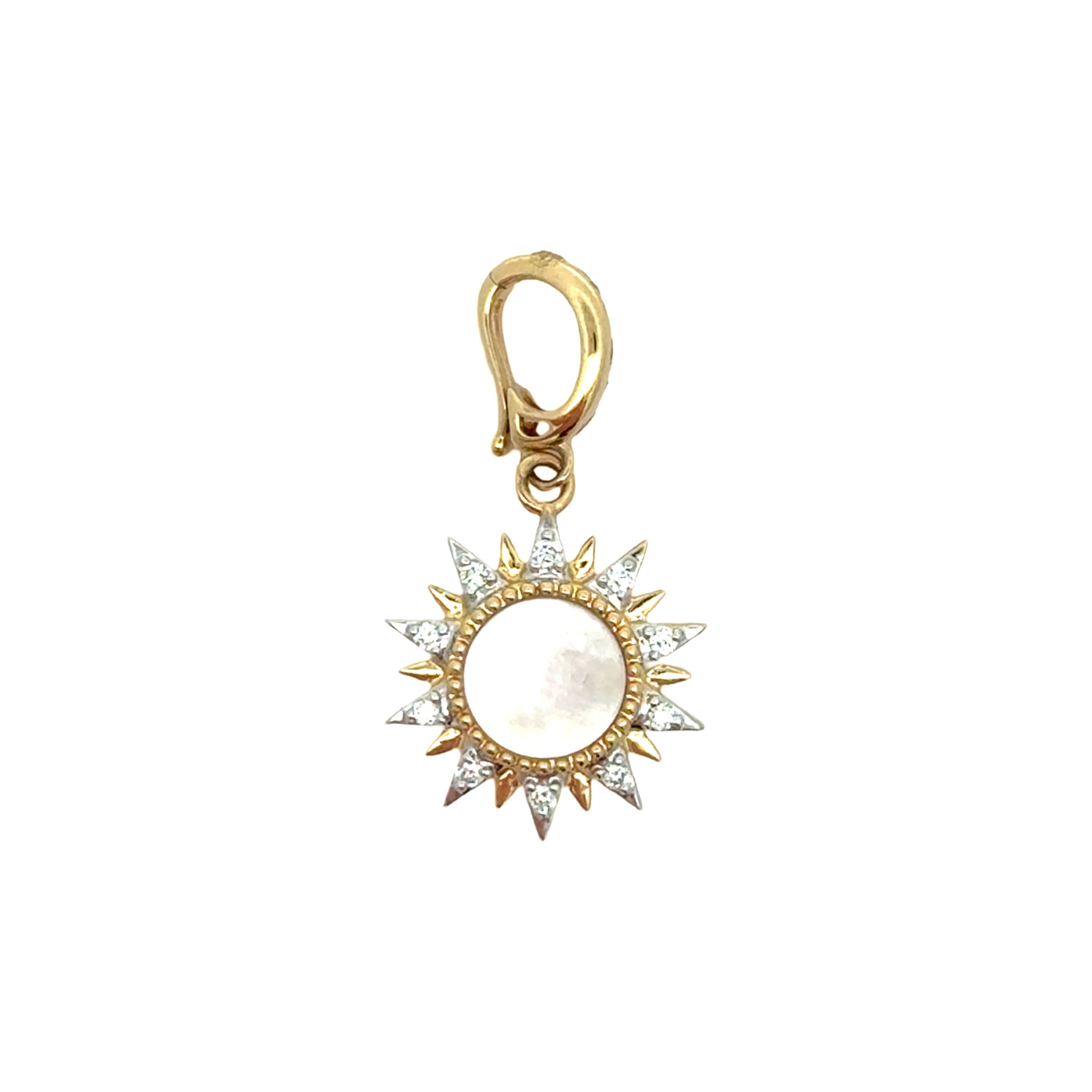 Mother of Pearl & Diamond Sun Charm