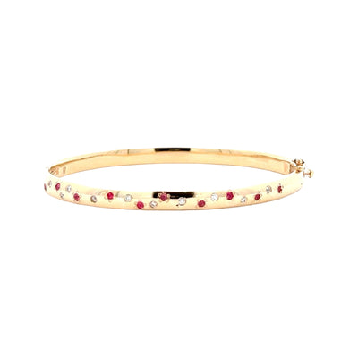 Pink Sapphire & Diamond Burst Bangle