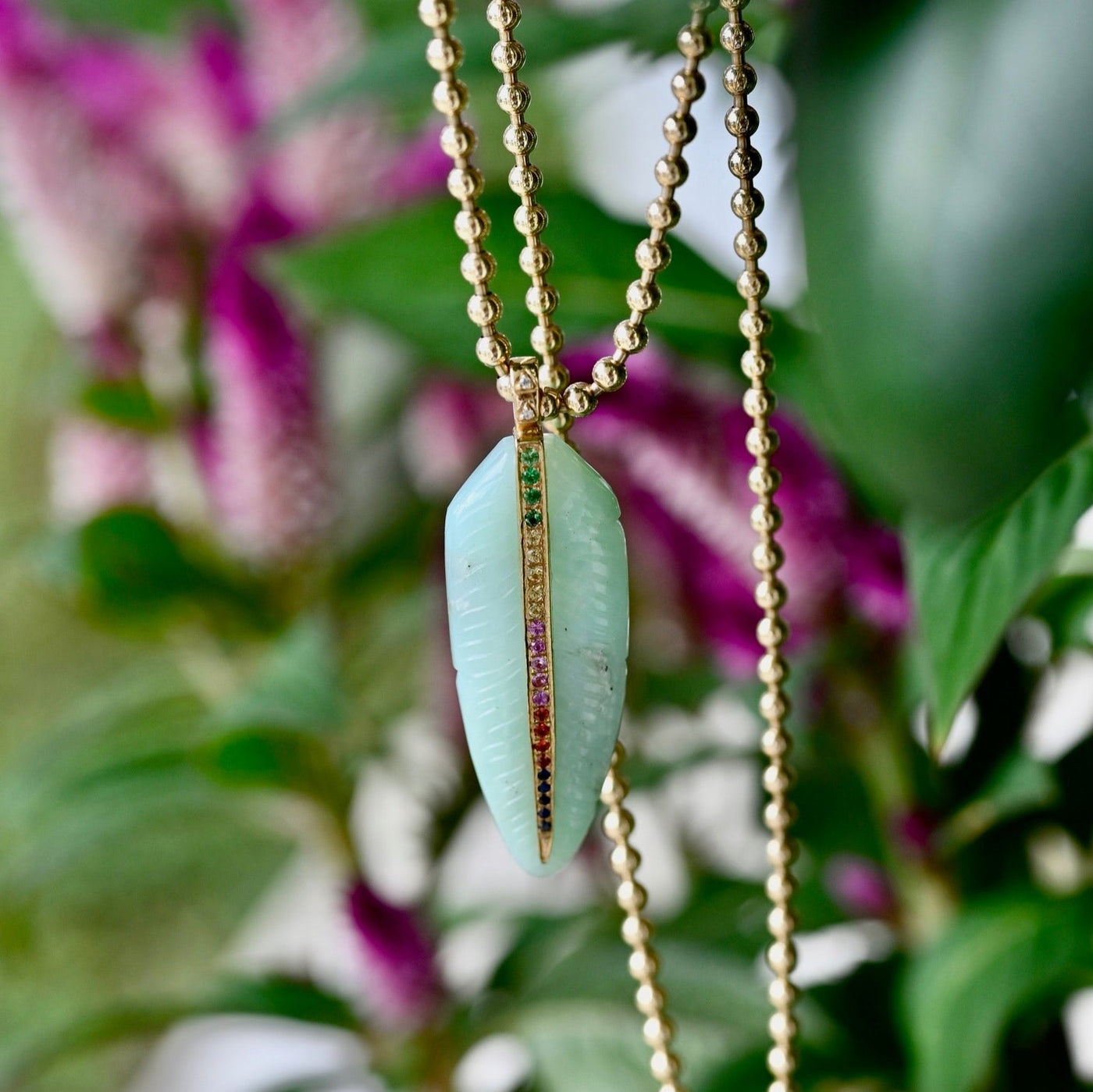 Chrysoprase Rainbow Feather