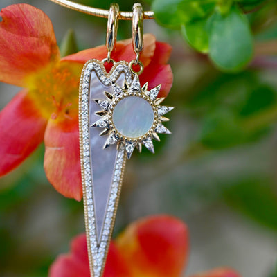 Mother of Pearl & Diamond Sun Charm