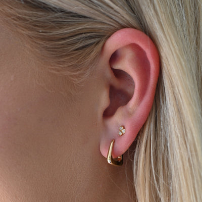 Tapered Squared Off Mini Hoop Earrings