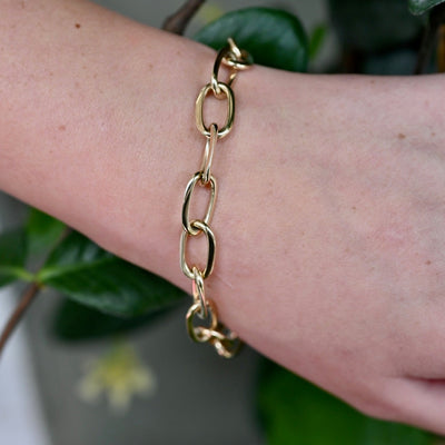 Solid Gold Link Charm Bracelet