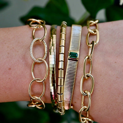 Solid Gold Link Charm Bracelet