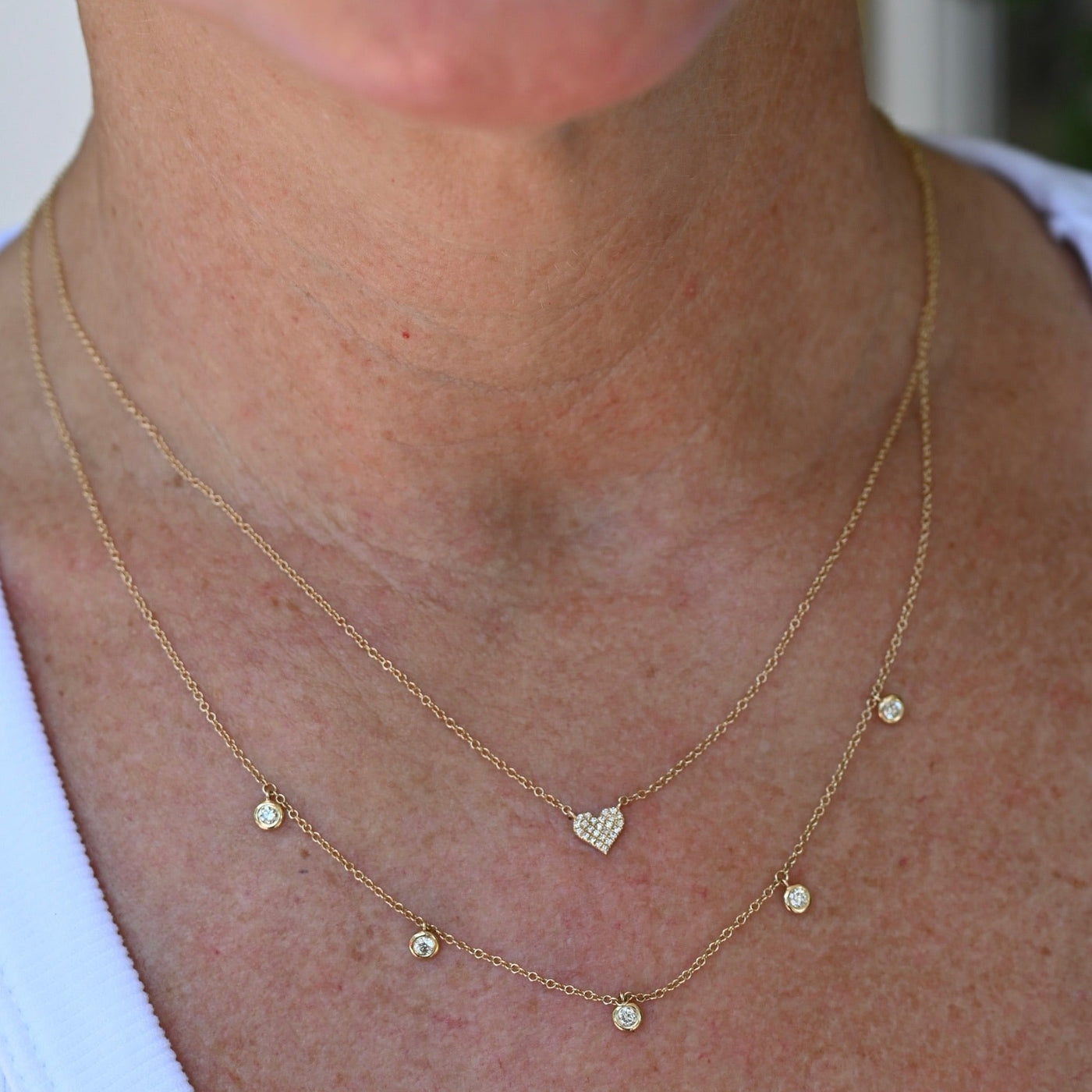 Pave Diamond Heart Necklace