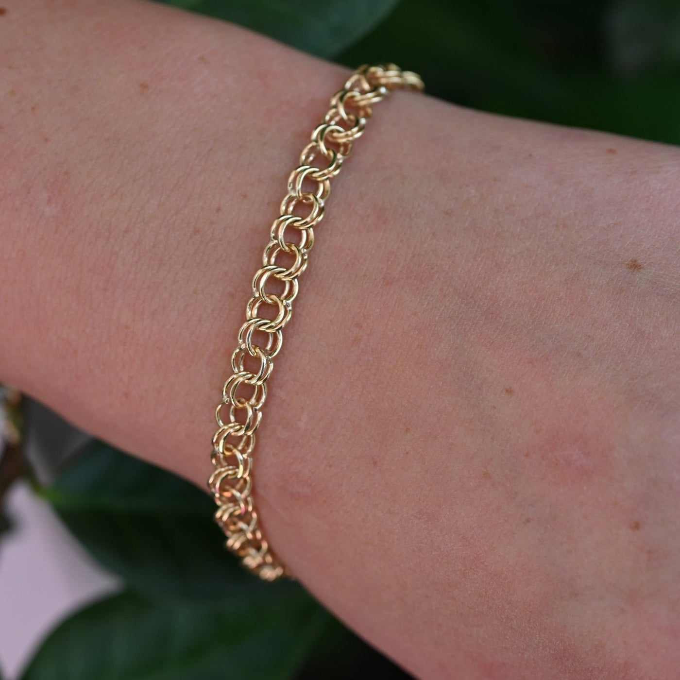 Gold Link Charm Bracelet