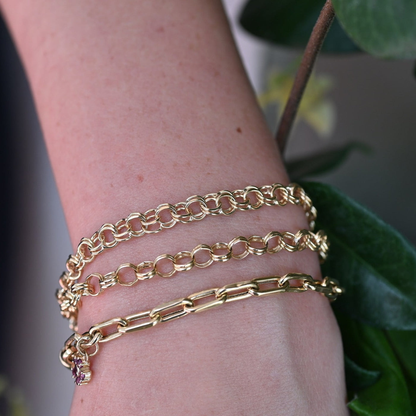 Gold Link Charm Bracelet