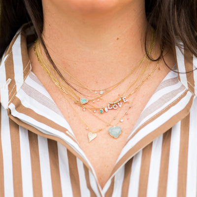 Pave Diamond Love Slider Necklace