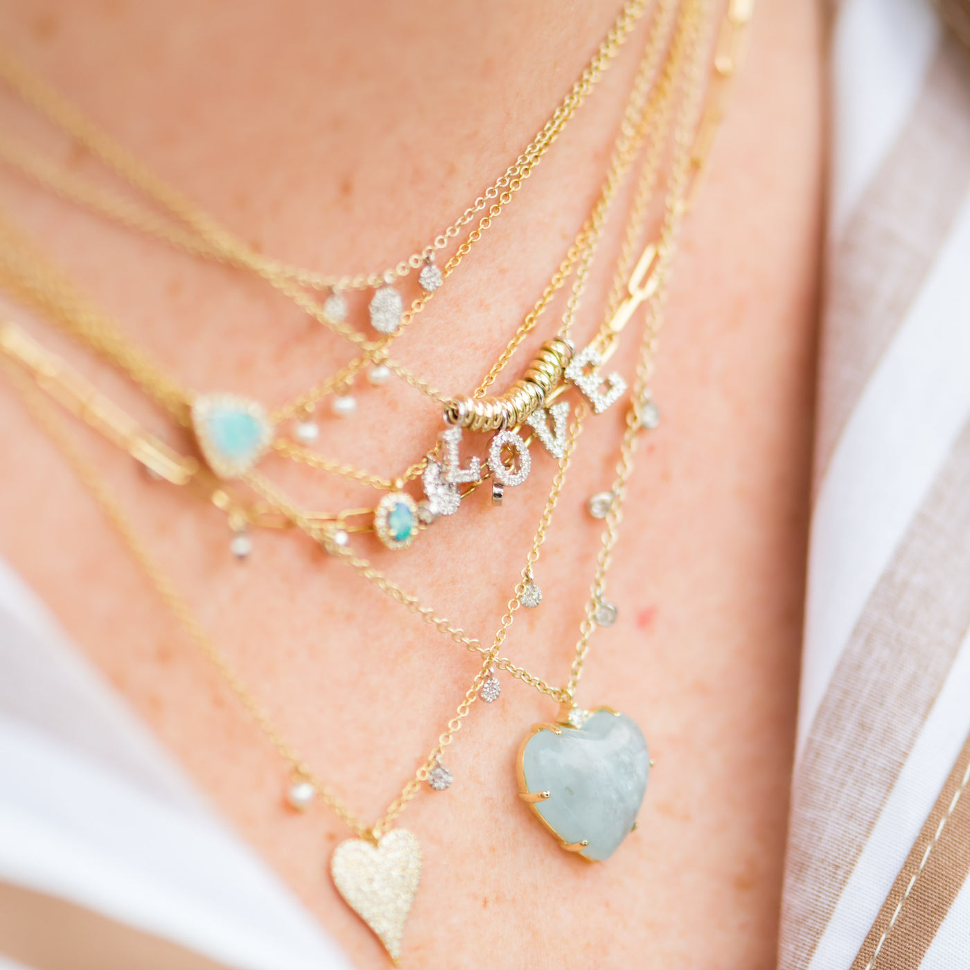 Diamond Opal & Confetti Necklace