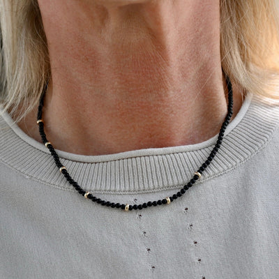 Black Onyx Bead Necklace