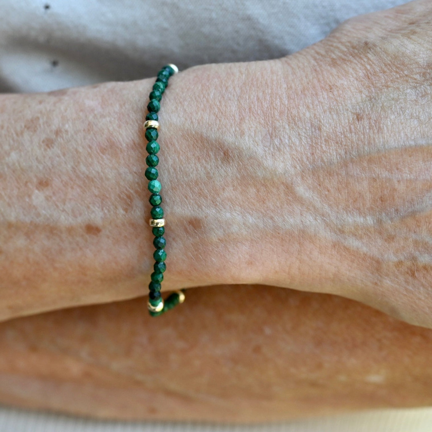 Malachite Bead Bracelet