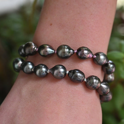 Gray Baroque Pearl Bracelet with Gold Infinity Clasp