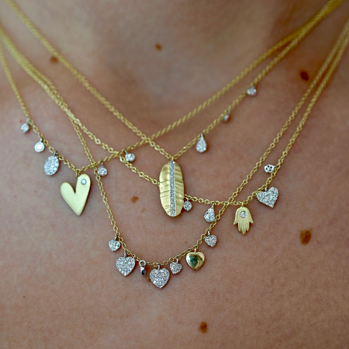 Confetti Diamond Heart Necklace