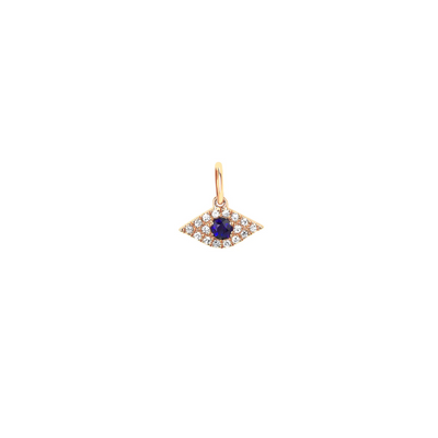 Diamond & Blue Sapphire Evil Eye Pendant