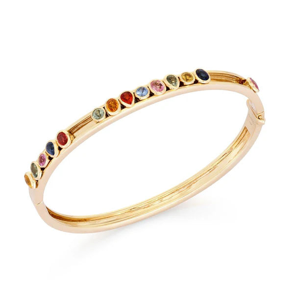 Rainbow Sapphire Slider Bangle