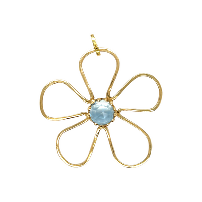 Sunflower Pendant/ Blue Topaz