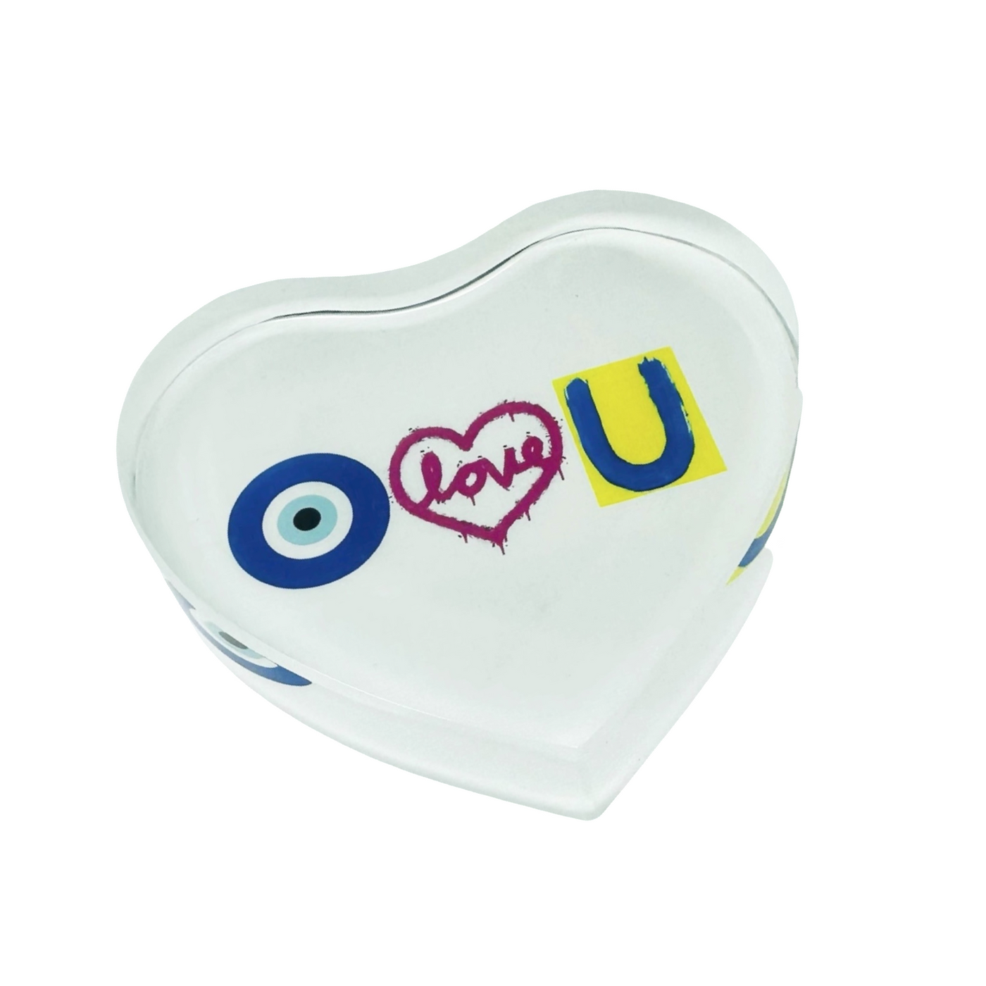 Evil Eye Heart Paperweight