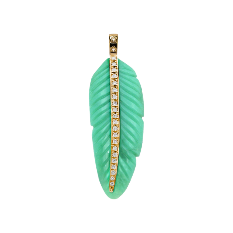 Feather Charm/ Chrysoprase