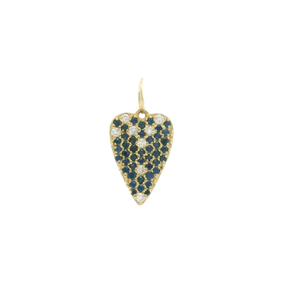 Blue Sapphire & Diamond Heart Charm