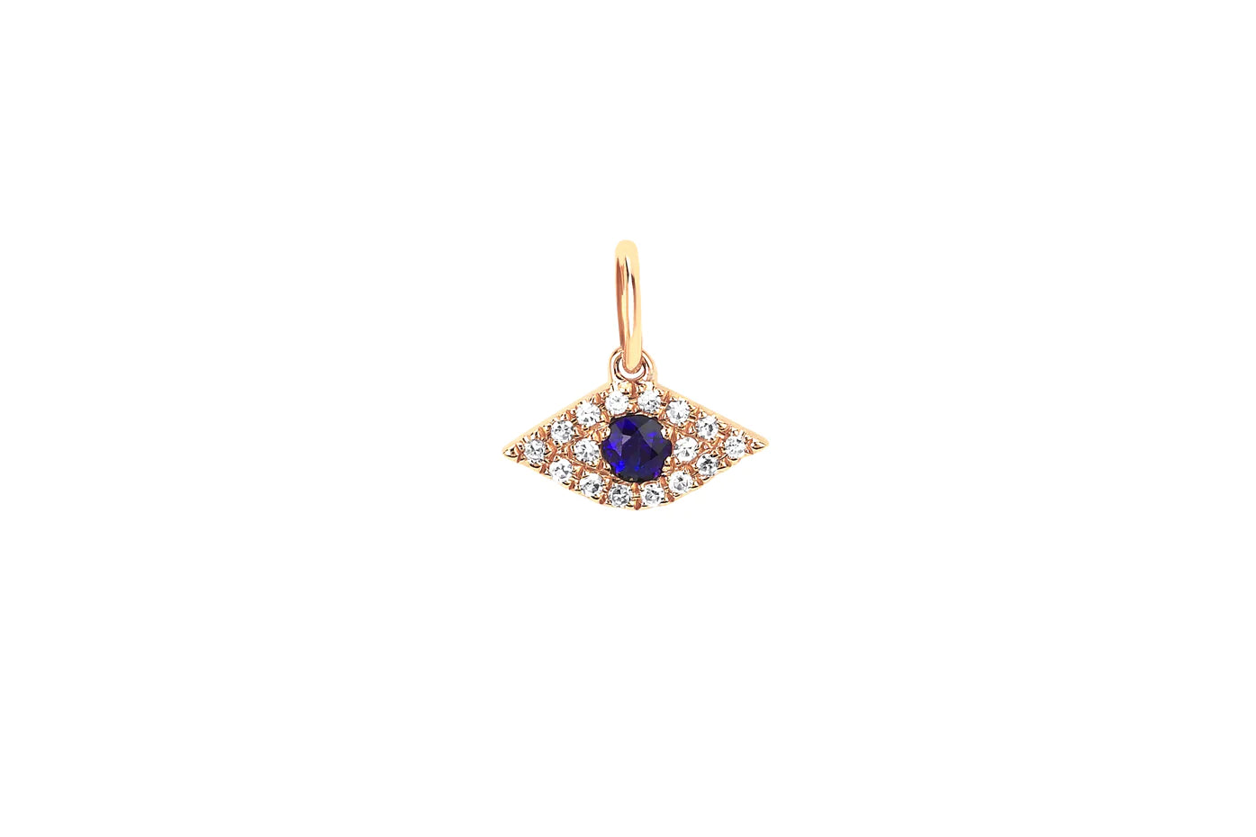 Diamond & Blue Sapphire Evil Eye Pendant