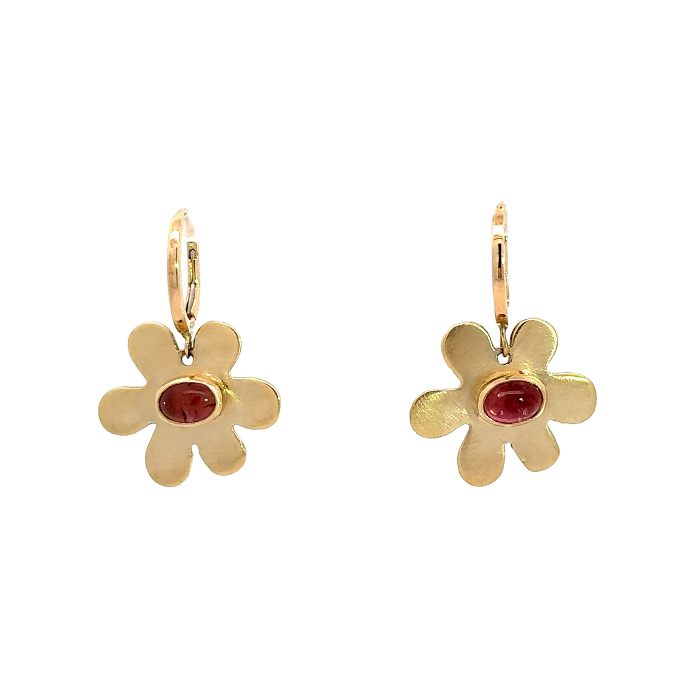 Pink Tourmaline Daisy Earrings