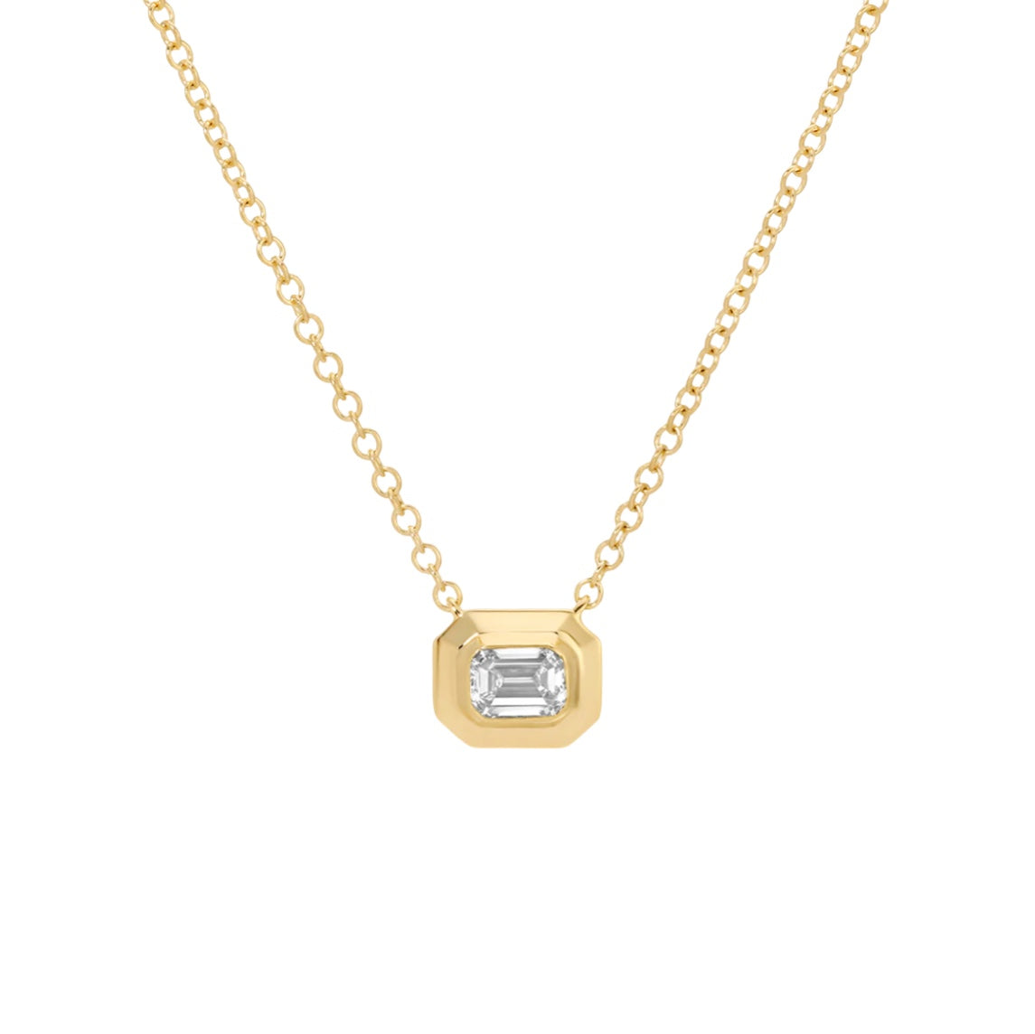 Emerald Cut Diamond Necklace