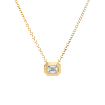 Emerald Cut Diamond Necklace